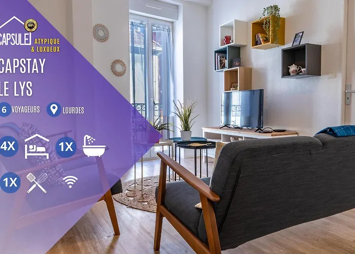 LE LYS- Appartement T3 tout equipé, vue imprenable sur le château de lourdes